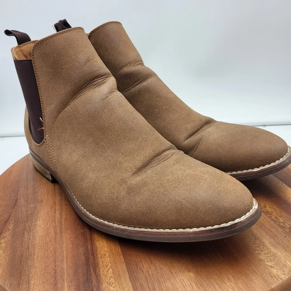 Steve Madden Chelsea Boots Mens Size 12 M Beige Vegan Leather Vince Casual Shoes